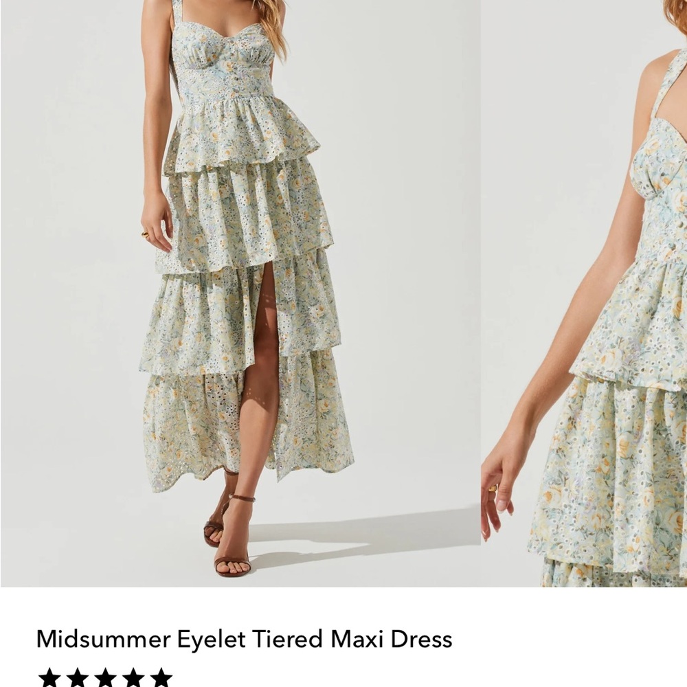 ASTR Eyelet Tiered Maxi Dress